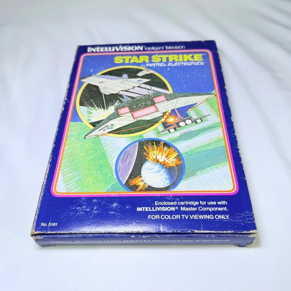 Mattel Intellivision Star Strike Video Game 1981 CIB Cartridge Manual Box 5161